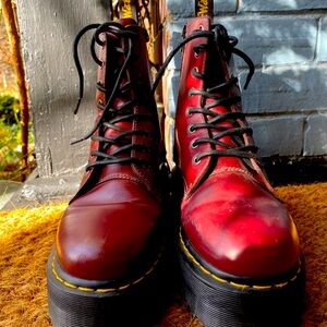 Doc Marten platform boots, oxblood, 9